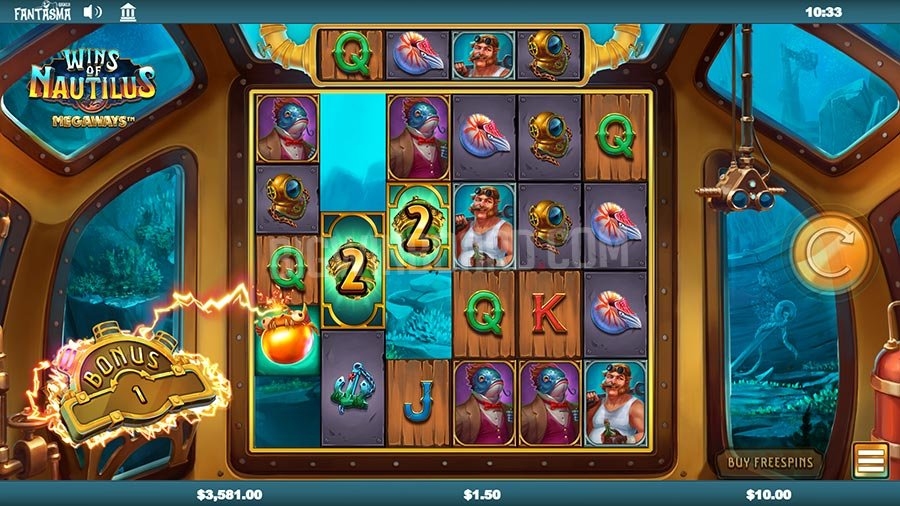 Wins of Nautilus Megaways Gameplay Image