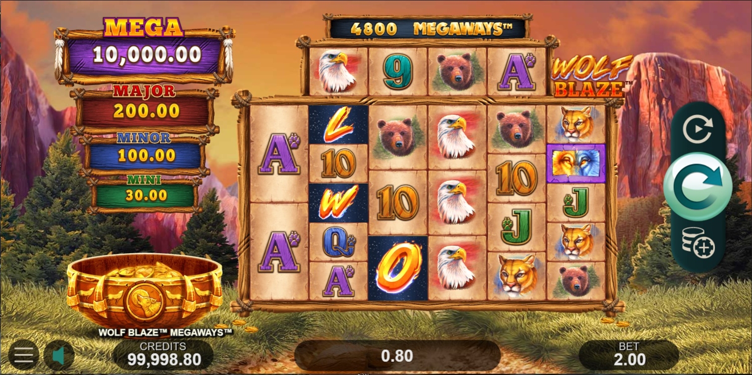 Wolf Blaze Megaways Gameplay Image