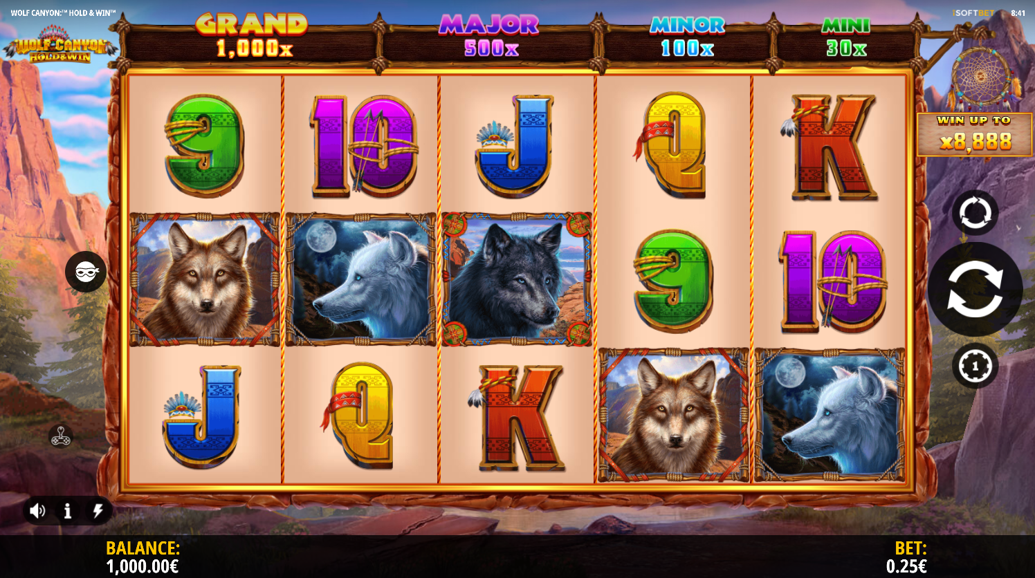 Wolf Canyon: Hold and Win Gameplay Image